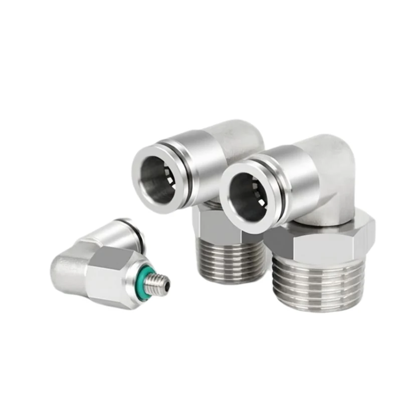 

5Pcs/lot Copper Nickel Plated Pneumatic Gas Tube Connector PL 4 6 8 10 12mm Thread 1/8 "1/4" 3/8 "1/2" Quick Insert Connector