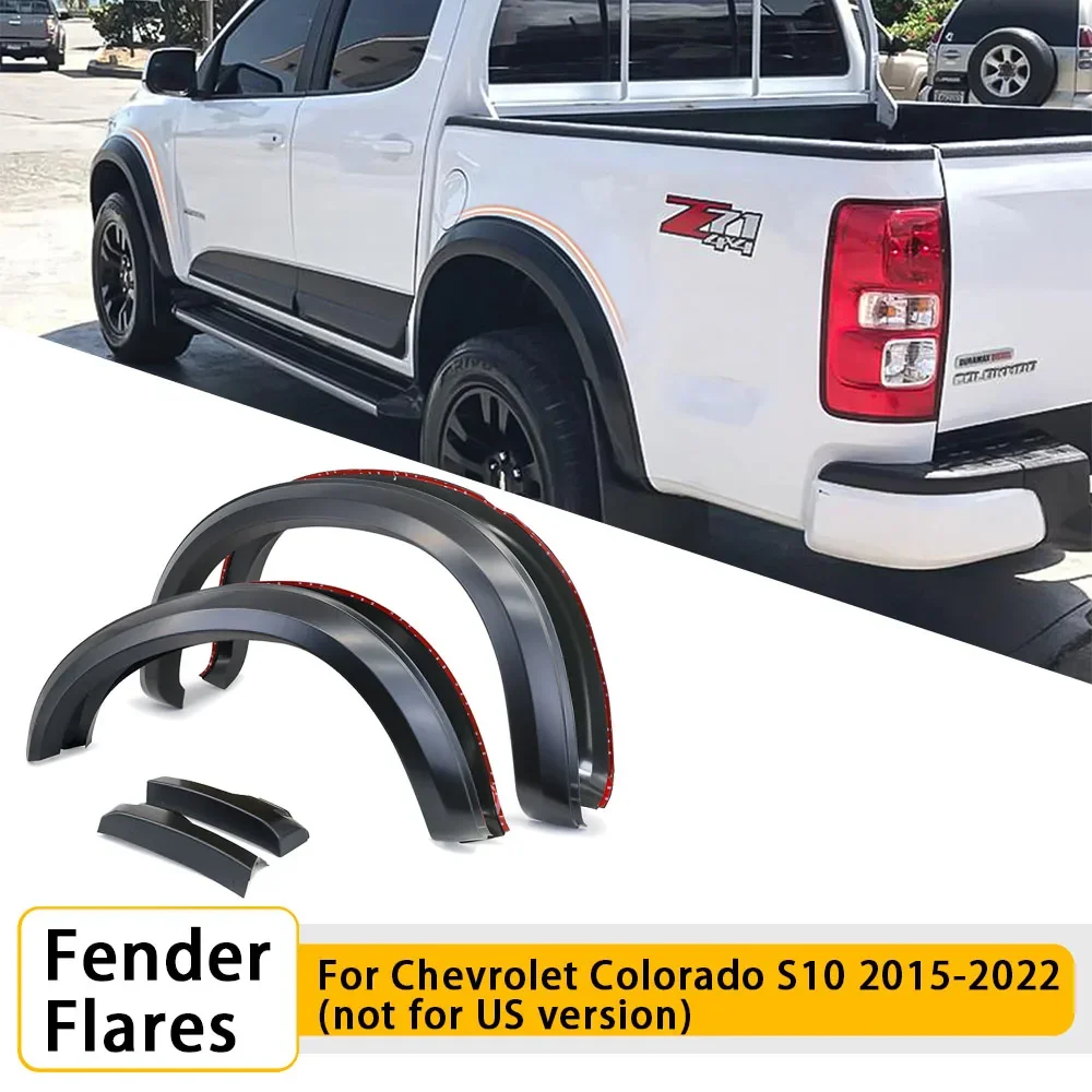 Matte Black Wheel Arch Fender Flares for Chevrolet Colorado S10 2015-2021 models (Not for US Version) Car Styling Accessories