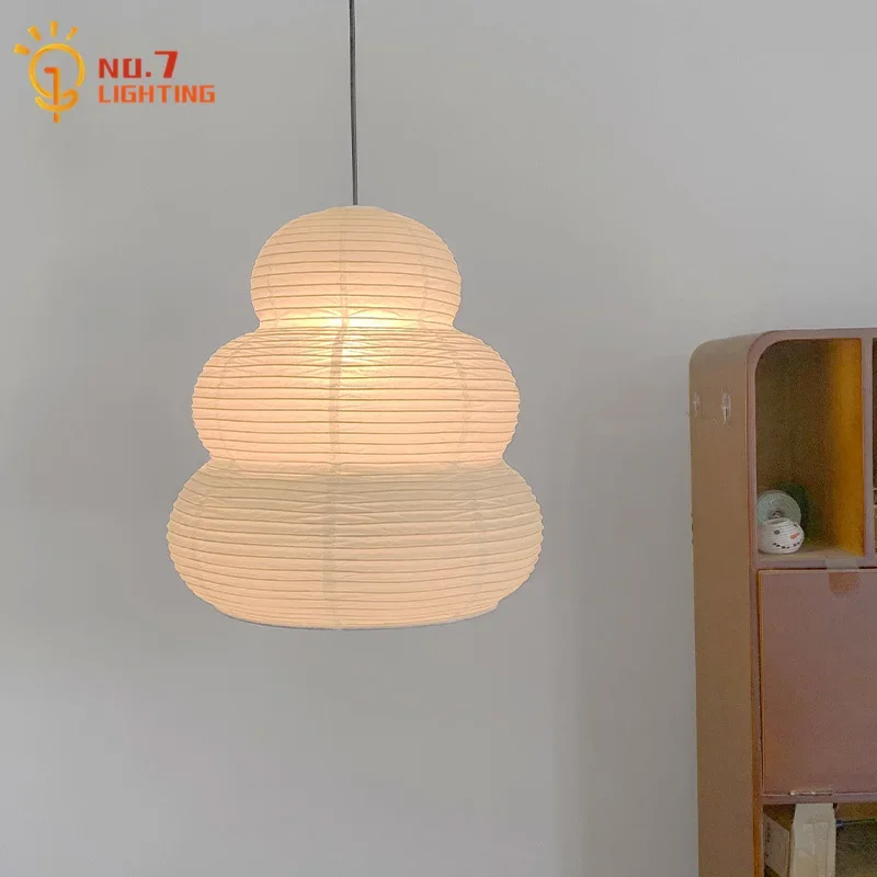 

Designer Akari Noguchi Yong Pendant Lights LED E27 White Rice Paper Art Decorative Hanging Lamp Living/Dining Room Bedroom Study