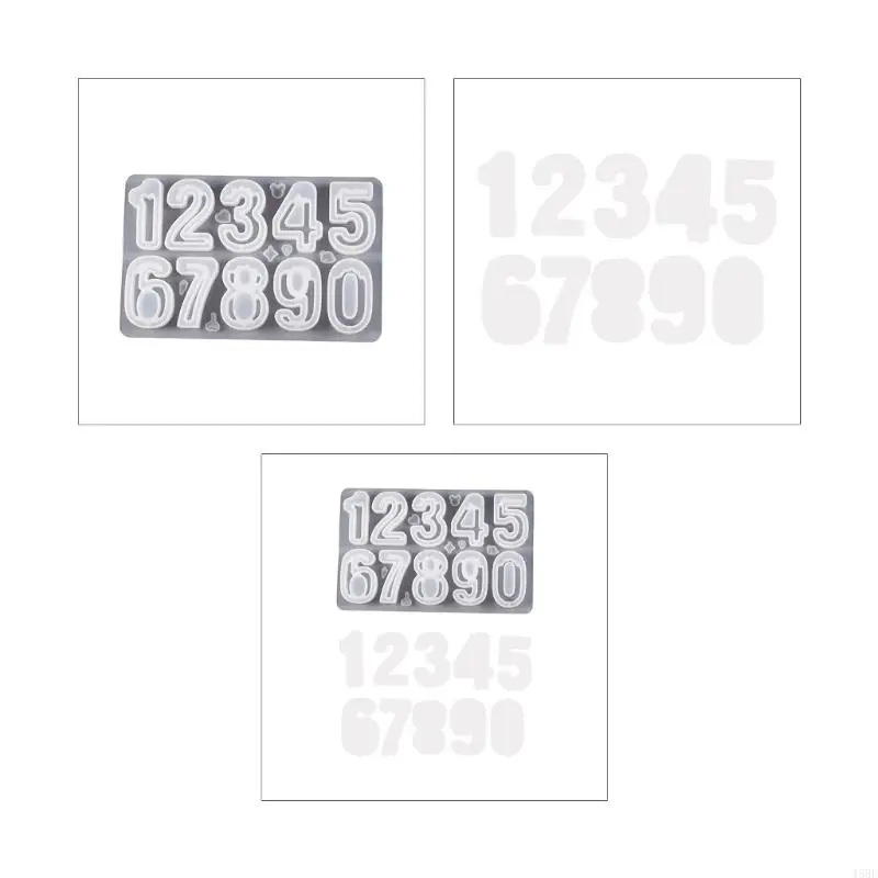 Molde número 45be 0 a 9 moldes resina epoxi silicona para manualidades arte hechas a mano bricolaje