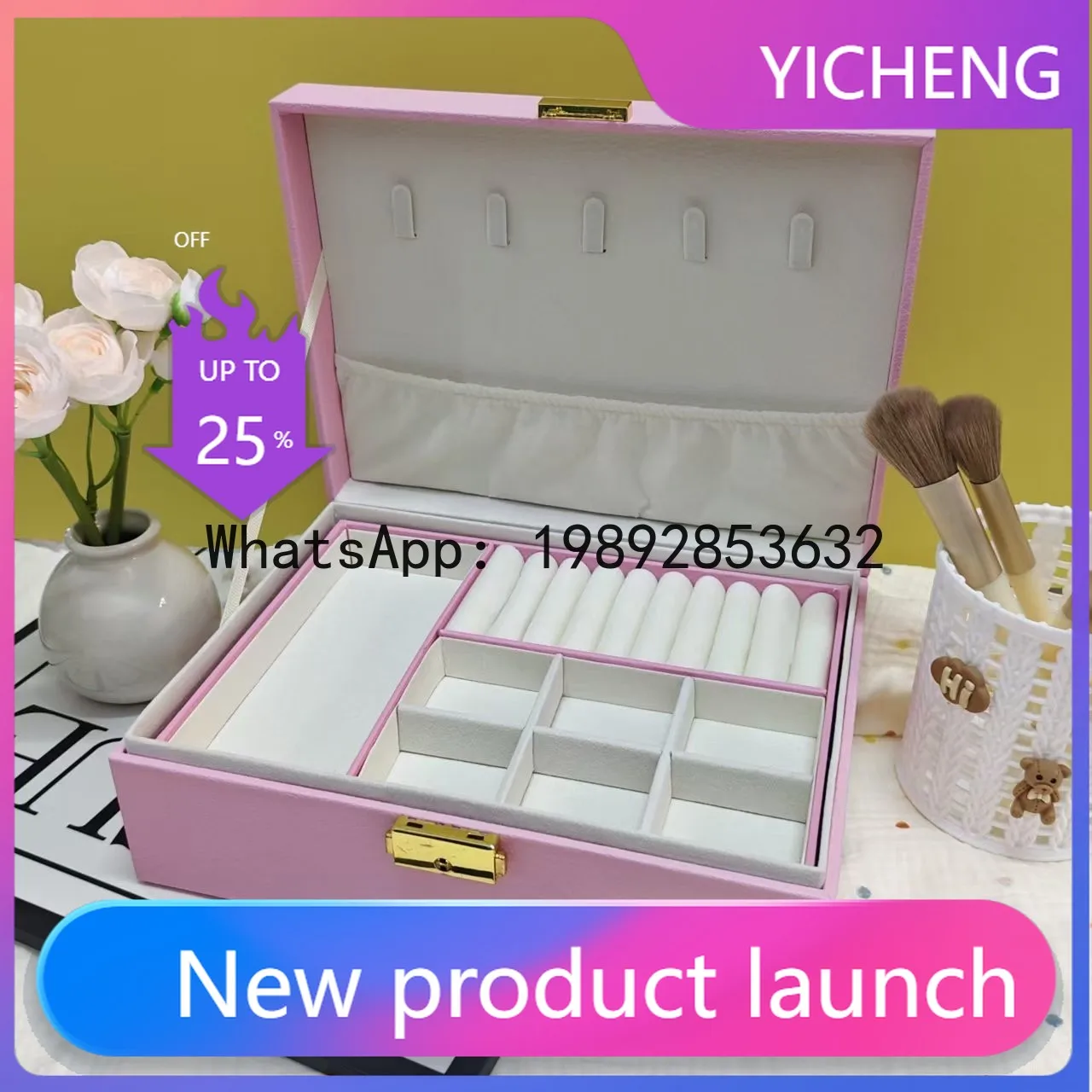 

Элитная и изысканная шкатулка для украшений, 5 новых антиокислительных серег, ожерелья, серьги, украшения для рук, шкатулка для украшений.