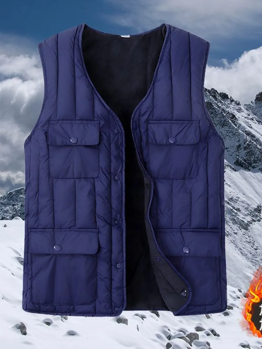 

Мужской утепленный хлопковый жилет на подкладке, термобелье для осени и зимы, одежда для пап, с наплечниками, большой размер, модный стиль...