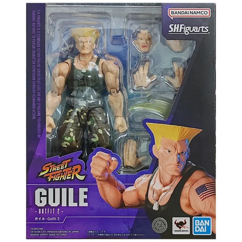 Original box Anime Street Fighter Guile S.H.Figuarts Sutorito Faita PVC Action Figure SHF Collection TAMASHI Toy Doll Model