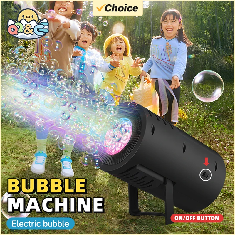 Bubbles Machine Handheld with Light Eletric Automatic Bubble Soap Blowing Toy Children Indoor Outdoor Wedding Party Props Game