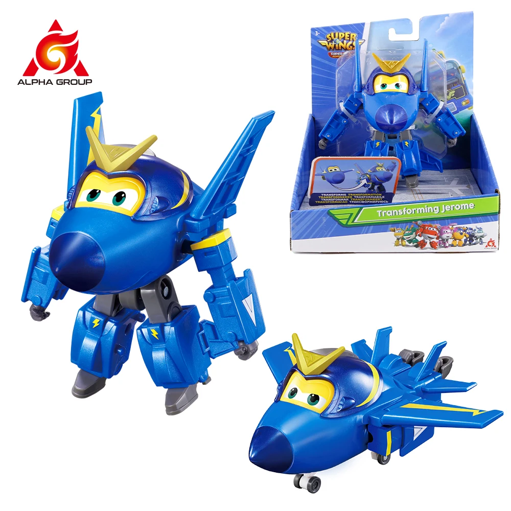 Super Wings Jerome 5 Inches Transforming  Transform from Airplane to Robot in 10 Steps Deformation Action Figures Kid Toys