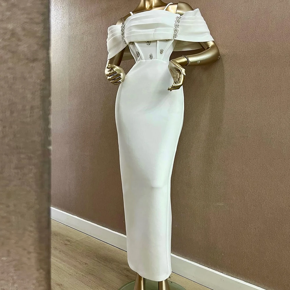 

Прямые вечерние платья по индивидуальному заказу, длиной до щиколотки, платье для выпускного вечера без рукавов, модное вечернее платье со складками и открытой спиной