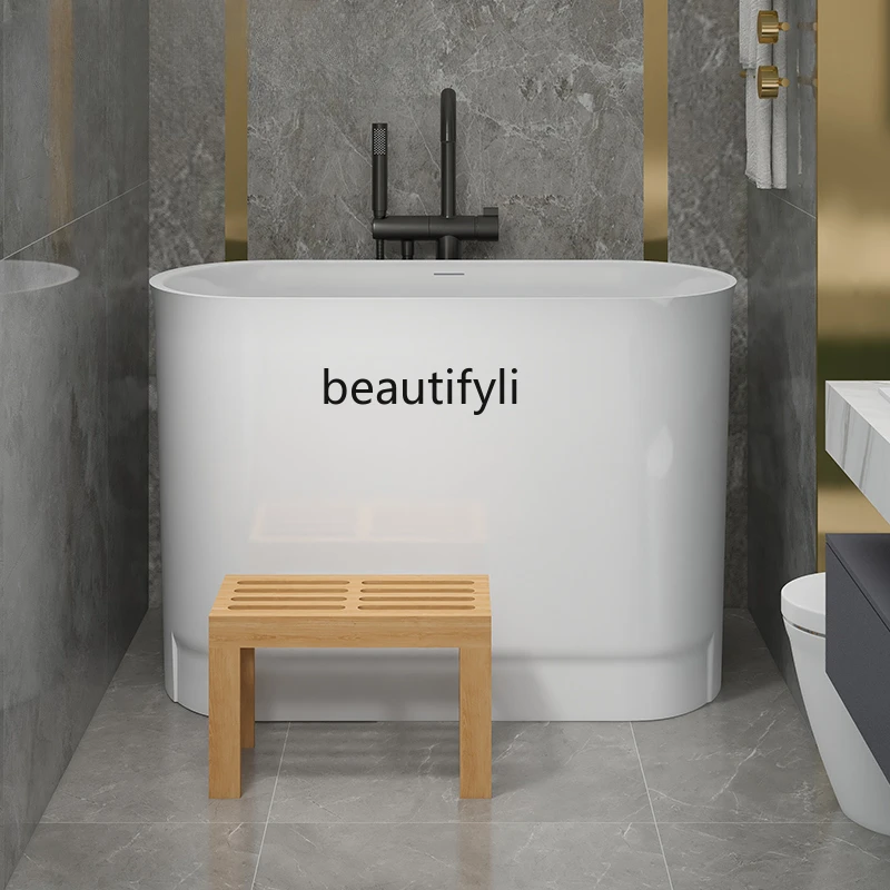 Japanese-Style Small Apartment Bathtub Household Sitting Deep Bath Tub Artificial Stone Independent Adult Single Small Bathtub