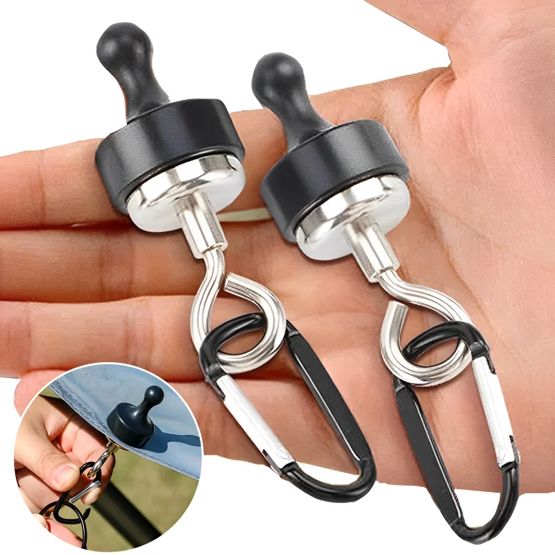 2pcs Strong Magnetic Aluminum Alloy Carabiner Keychain Outdoor Camping Climbing Snap Clip Lock Buckle Hook Fishing Tool