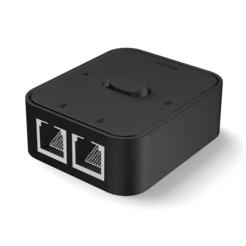 Interruptor de red Gigabit RJ45, divisor de 2 puertos de 1000Mbps, adaptador Ethernet, divisor de Cable, extensor Selector para PC, portátil, enrutador de TV