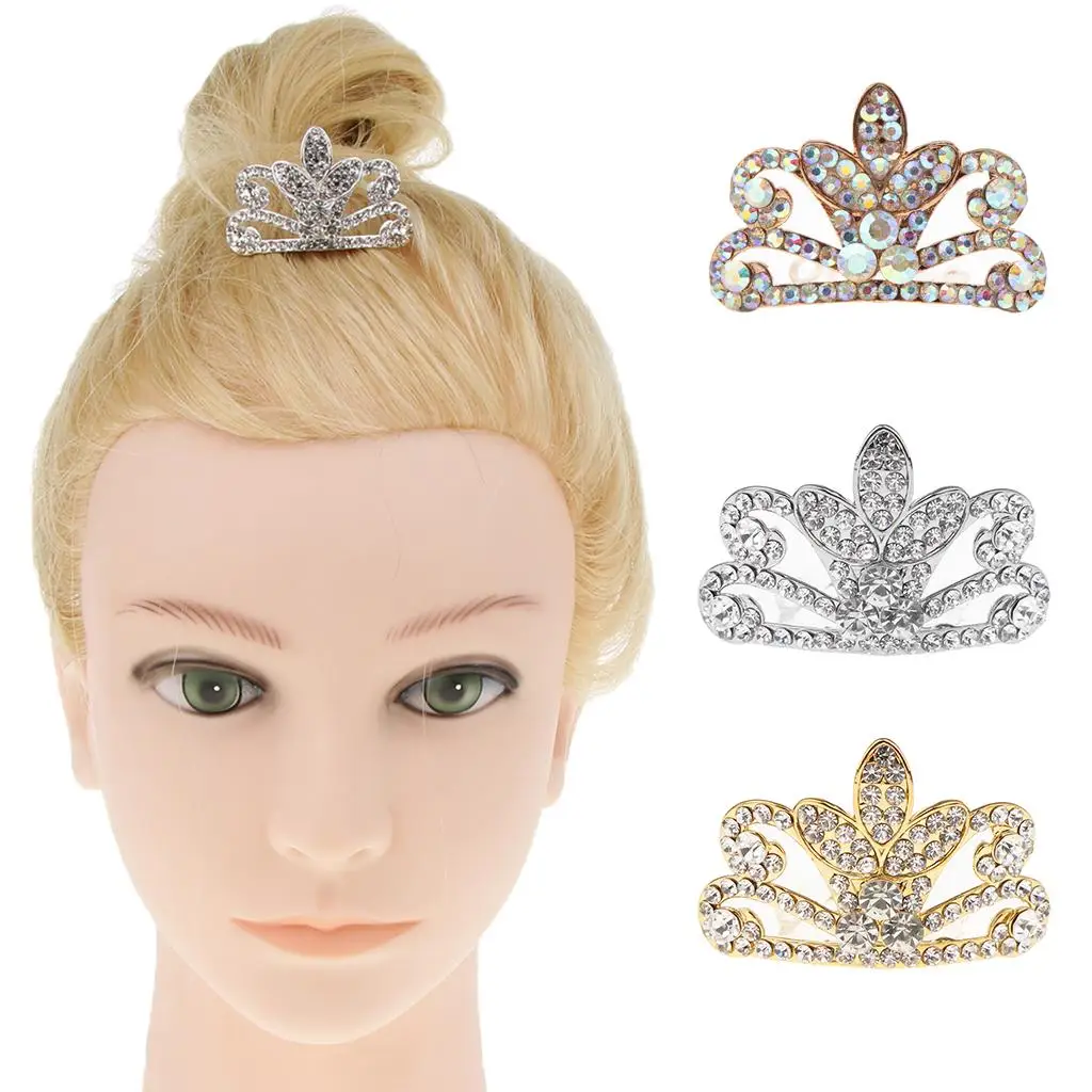 2-6Pack Meisjes Prinses Tiara Kroon Met Kam Voor Kostuum Accessoire Rose Goud