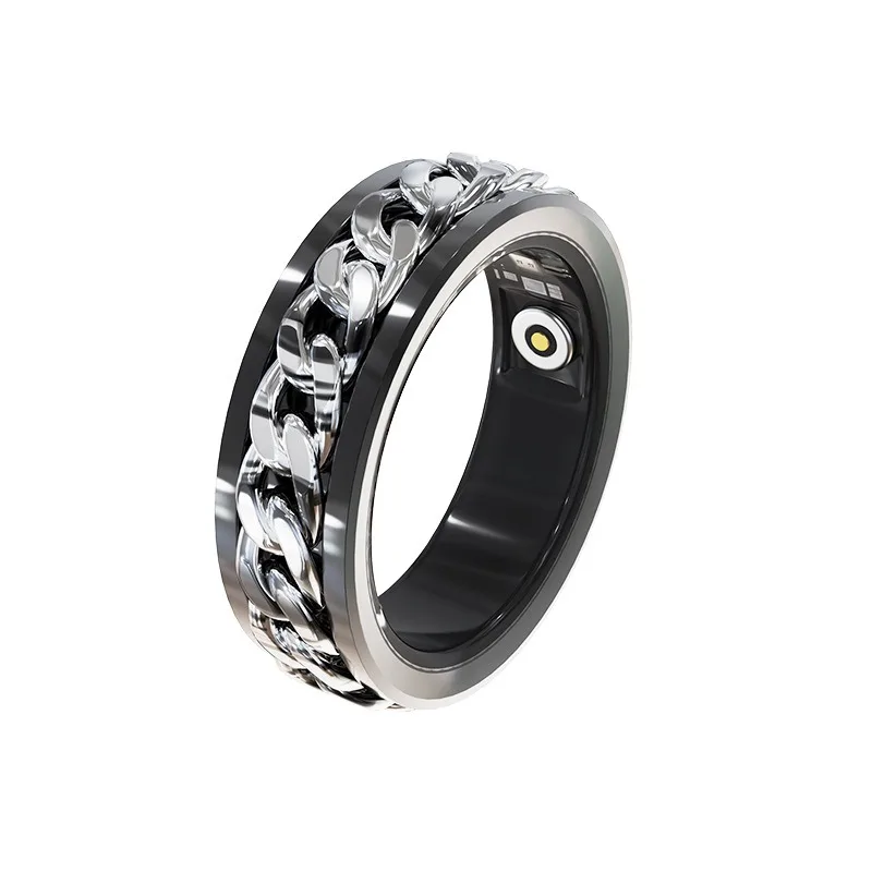 Smart decompression ring, monitor heart rate, sleep depth, waterproof, rotatable chain, multi-functional smart ring