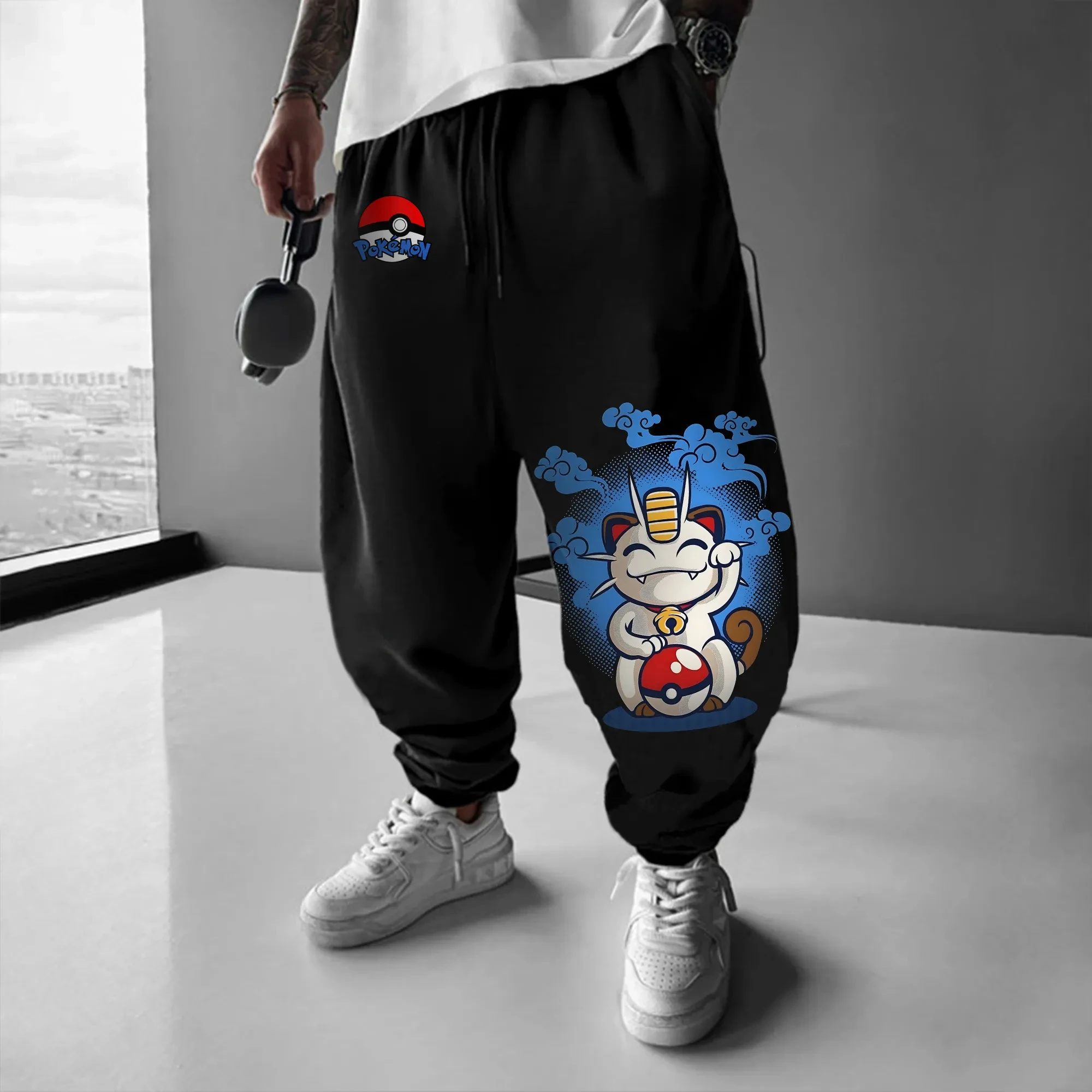 Pok É Mon Anime Nike Lozma imprimé pantalon 2025 automne/hiver nouveaux hommes femmes Style Hip Hop ample coton pantalons de sport