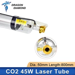 40W-45W Co2 Laser Tube Metal Head Glass Pipe Length 800mm Lamp Diameter 50mm High Power For CO2 Laser Engraving Cutting Machine