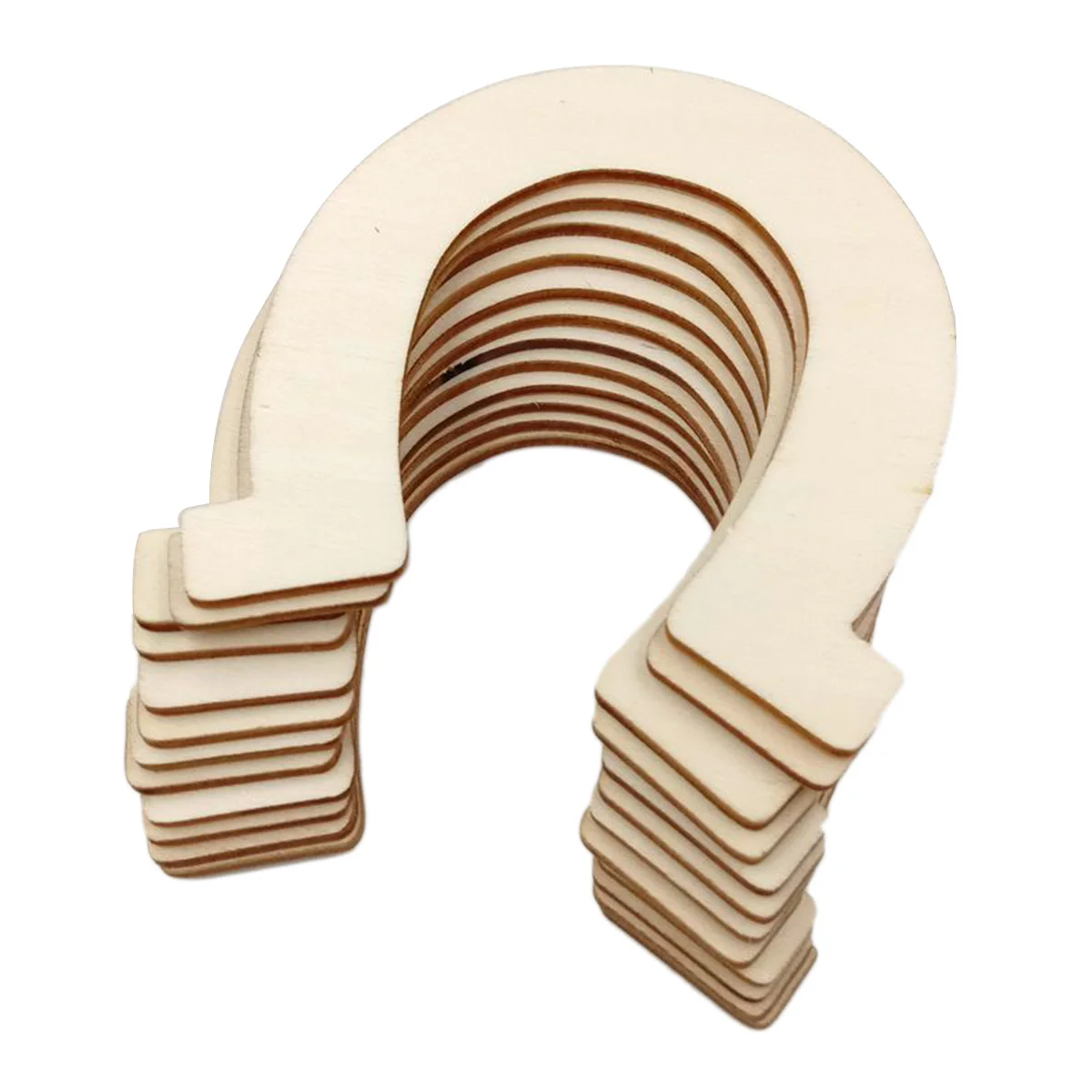 

48pcs Diy Horseshoe Wood Chip For Crafts Home Decoration Creative Wooden Slices Household Diy Accessories Handicraft Tools