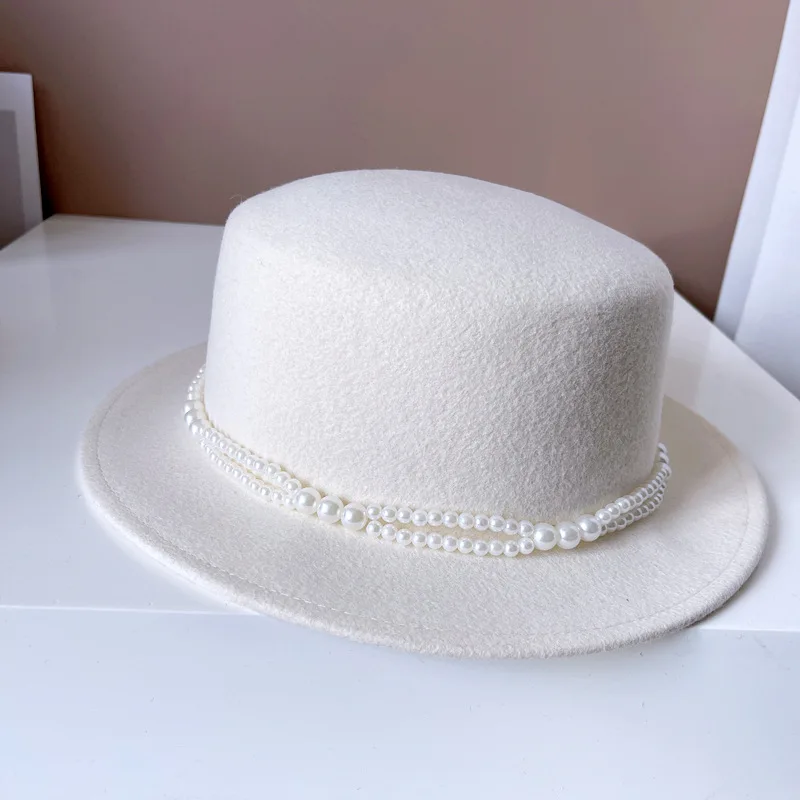 hats for women british cup hat pearl hats for women for the sun Caps Women's luxury elegant wool free shipping fedora new 2023