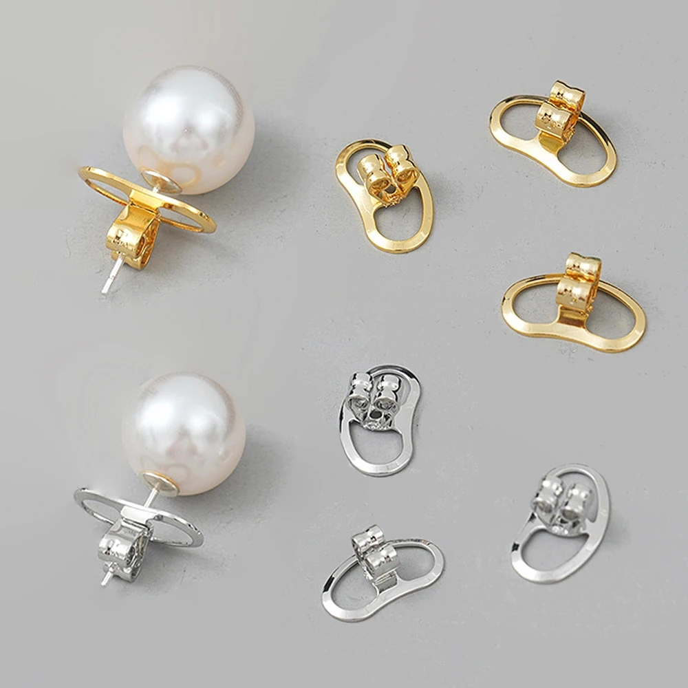 

4pcs Gold Pig Nose Shape Earring Backs Replacement Earring Lifters Locking Bullet for Studs Heavy Droopy Ears Jewelry Making