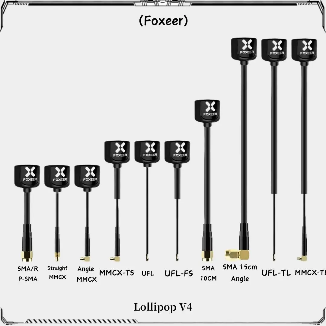 2PCS Foxeer Lollipop V4 Antenna Omni 5.7G 2.6DBI Antenna RHCP LHCP SMA MMCX Right Straight RHCP UFL Super Mini for RC FPV Drone