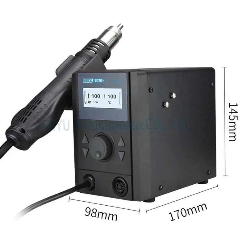 QUICK 707D+ Hot Heat Gun Soldering Iron 2 In 1 LCD Hot-air Welding Station for PCB SMT SMD Rework Desoldering Repair Tool