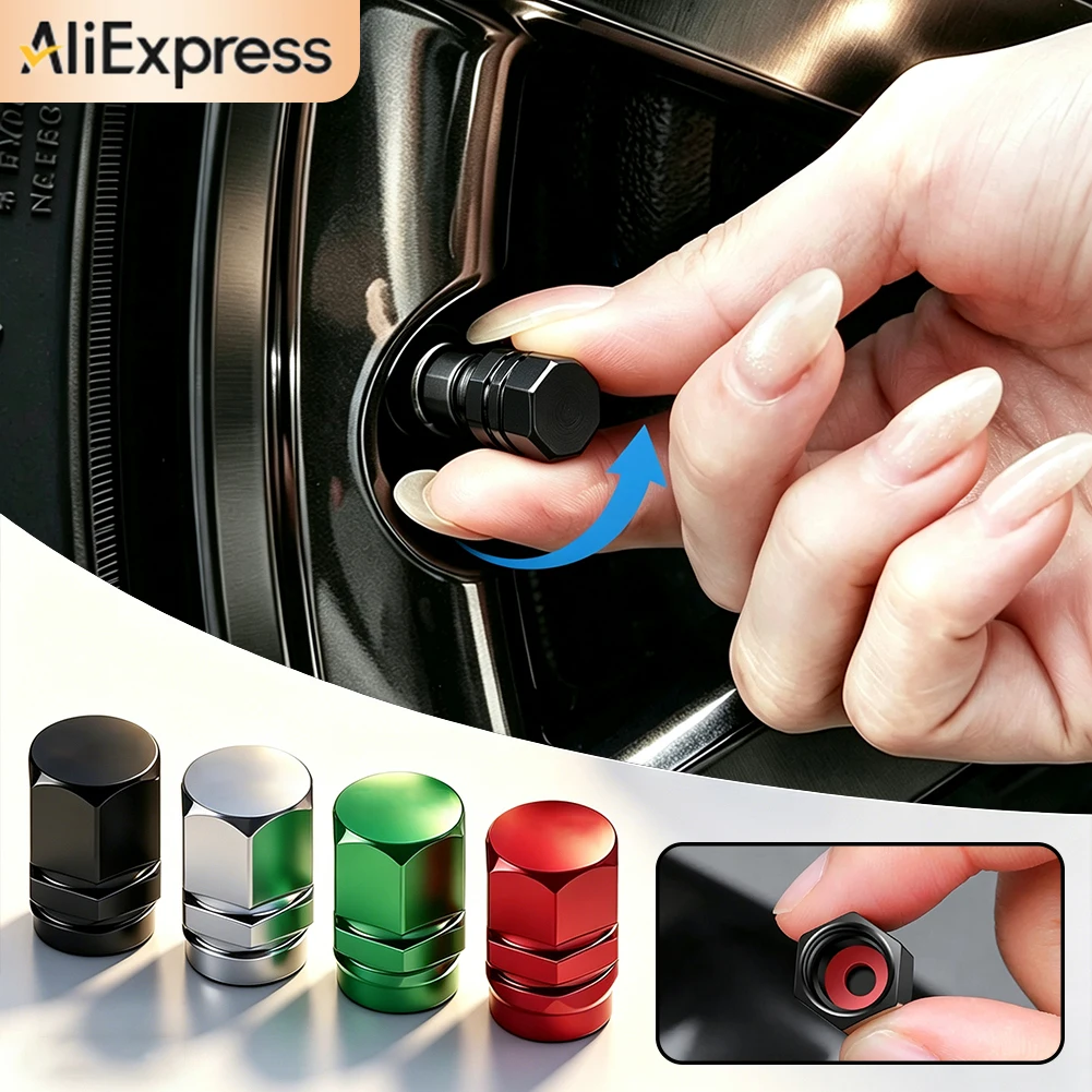 For Volkswagen Tiguan Golf Passat Jetta Polo T-Roc T-Cross Taigo Taos 4Pcs Aluminum Alloy Car Tire Valve Stem Caps Accessories