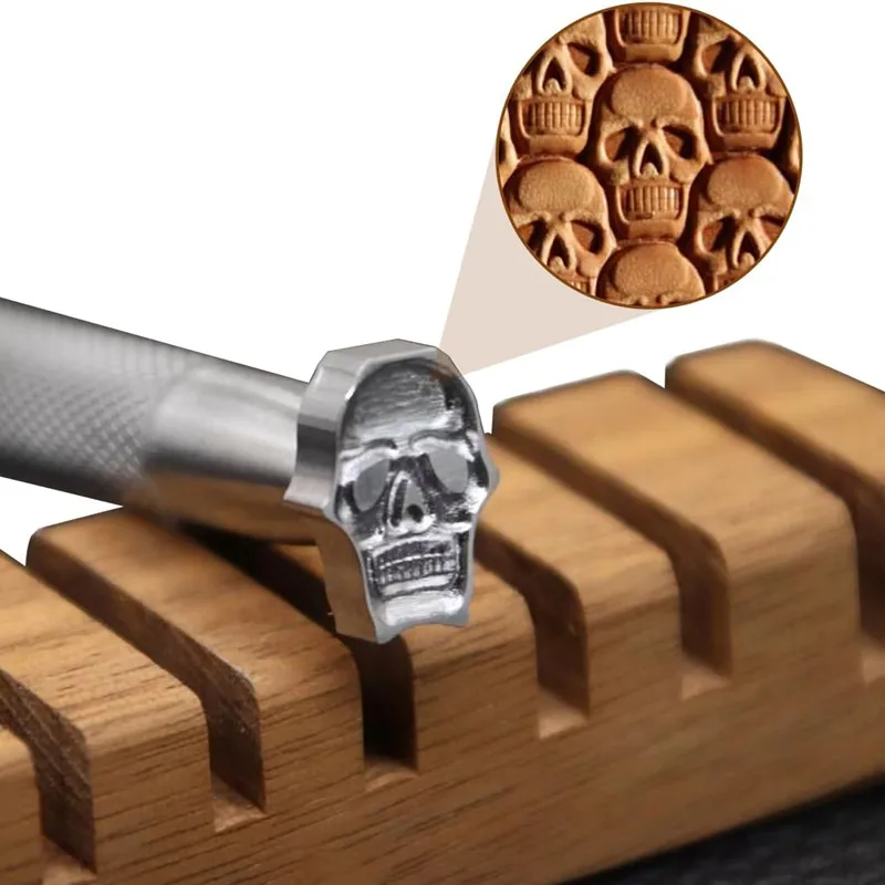 

Skull Head 3D Stamp 11x15mm - 304 Stainless Steel Embossing Mold For Leathercraft | Gothic Punk Style DIY Tool