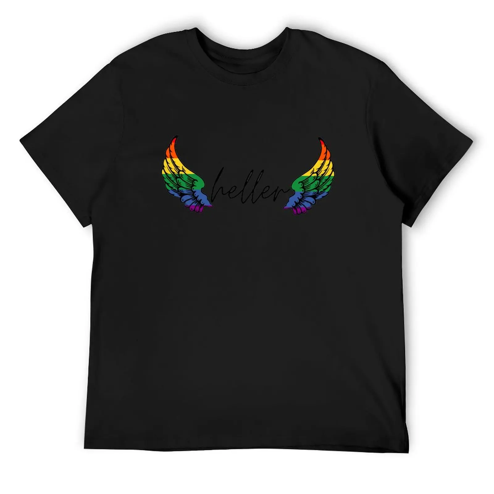 

heller rainbow wings destiel T-Shirt essential t shirt custom shirt anime stuff man t shirt men t