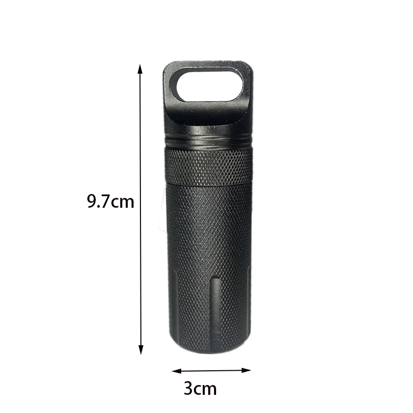 Récipient à pilules étanche en alliage d'aluminium, bouteille, portable, extérieur, EDC, chambre unique, porte-capsule, boîte à médicaments étanche