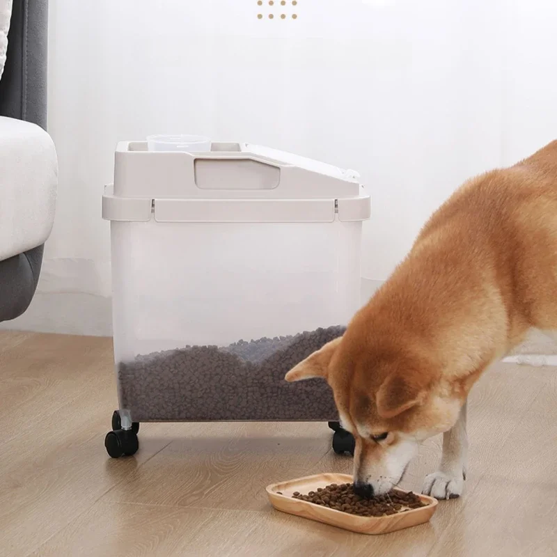 صندوق تخزين أرز بلاستيكي شفاف كبير، حاوية حبوب محكمة الغلق مقاومة للرطوبة لتخزين طعام المطبخ #5