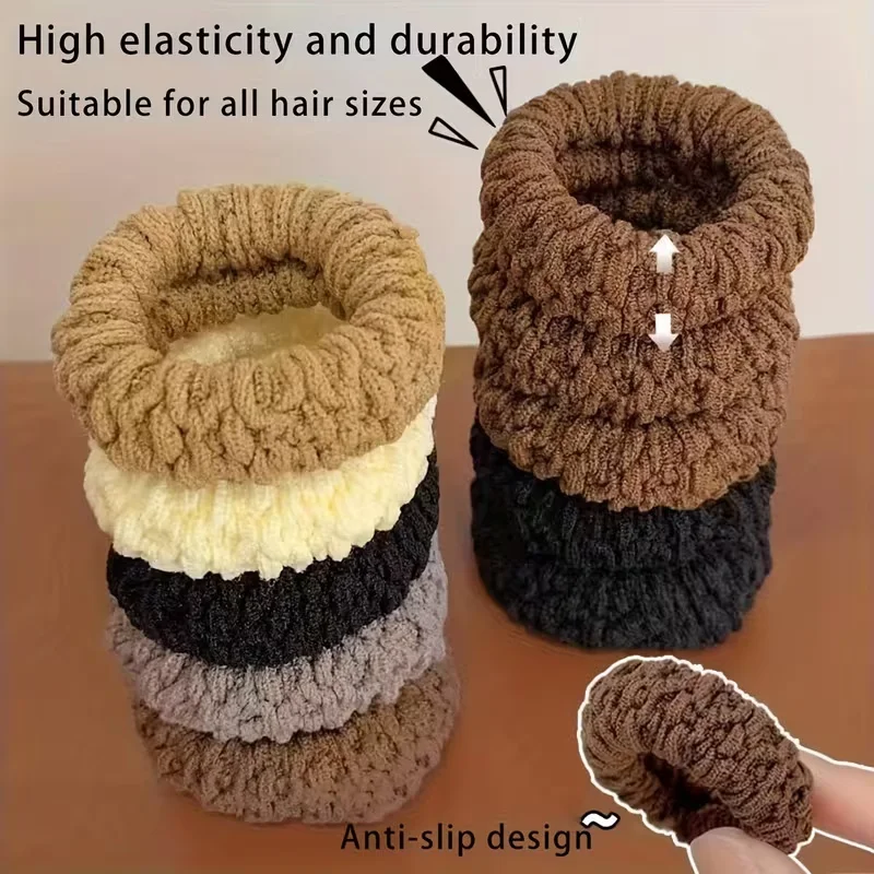 10-Pack High Elasticity Hair Ties - Seamless Braided, 5 Colors, for Fashionable Updos & Secure Ponytails, All-Season Use