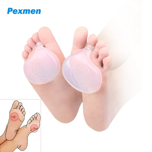 Pexmen-almohadillas de metatarso para aliviar el dolor, almohadillas de bola de pie para las fracturas de Metatarsalgia, Morton, Neuroma, metatarso, 2 unids/lote por par