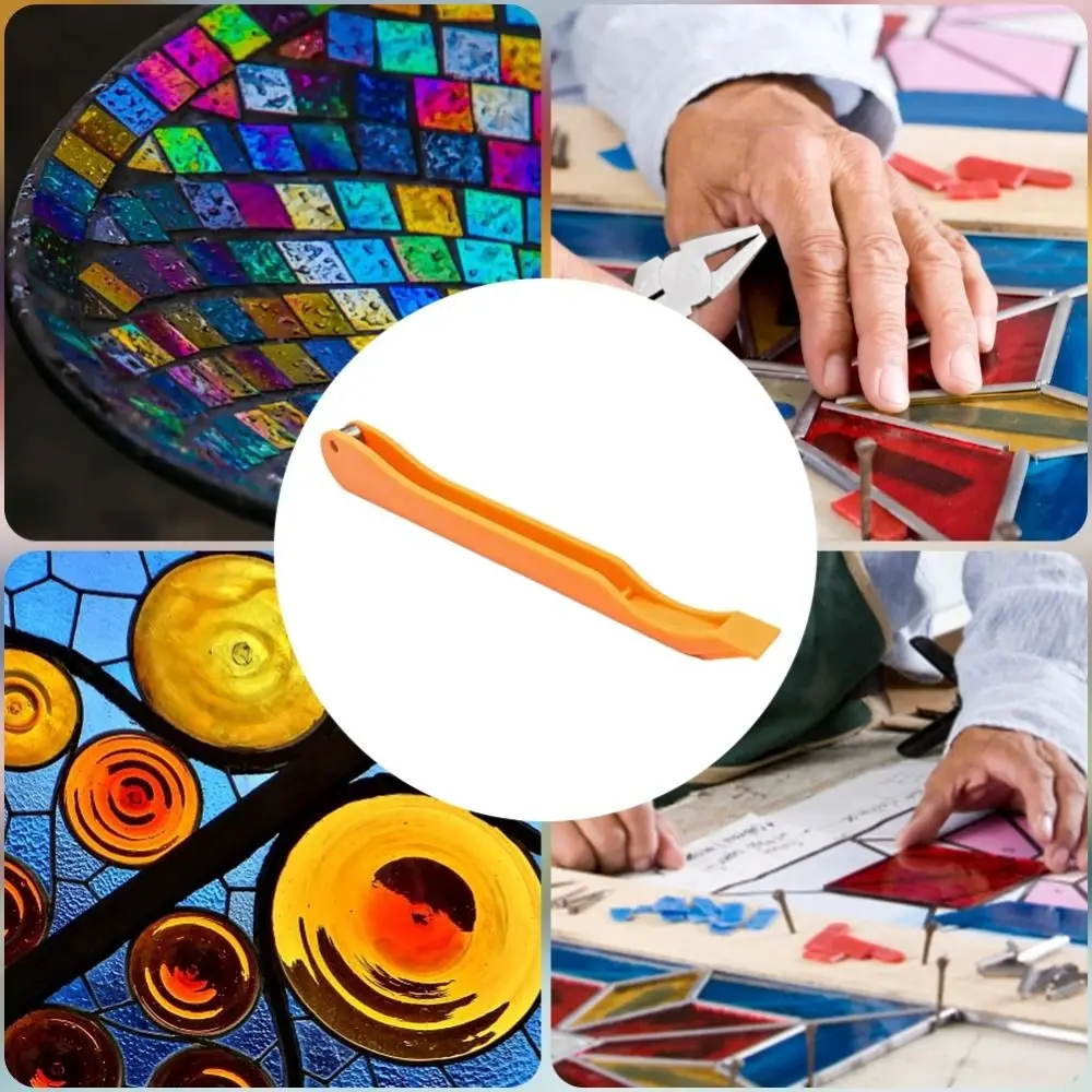 Plastic Tained Glass Hand Foiler Sturdy Durable Manual Foiling Tool Guide Groove Smooth The Edges Hand Foiler Colored Glass