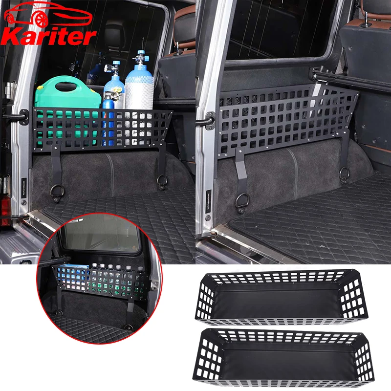 For Mercedes-Benz G-Class W463 2004-2018 Aluminum Alloy Car Trunk Side Storage Basket Organizer Tray Storage Tidying Accessories