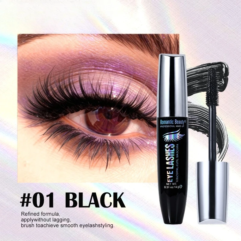 Wasserfeste Farb-Mascara zur Verlängerung von Volumen, Locken, Verbesserung mit Wimpernprimer, wischfest, für lebendige, langanhaltende Auslässe