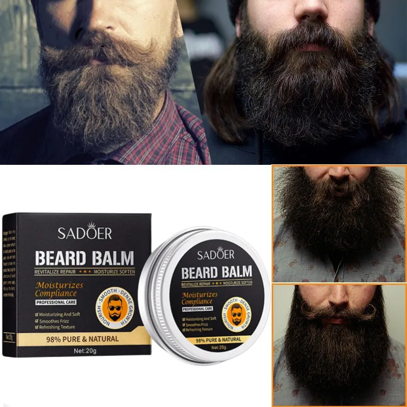 

Natural Beard Balm Wax Moisturizing Smoothing Dashing Gentlemen Beard Groomed Charming Beard Styling Professional Care Cream