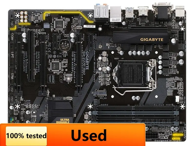 

Gigabyte GA-Z270-HD3 Original Desktop Z270 Motherboard LGA 1151 DDR4 USB3.0 SATA3 M.2 Multi Slot Used