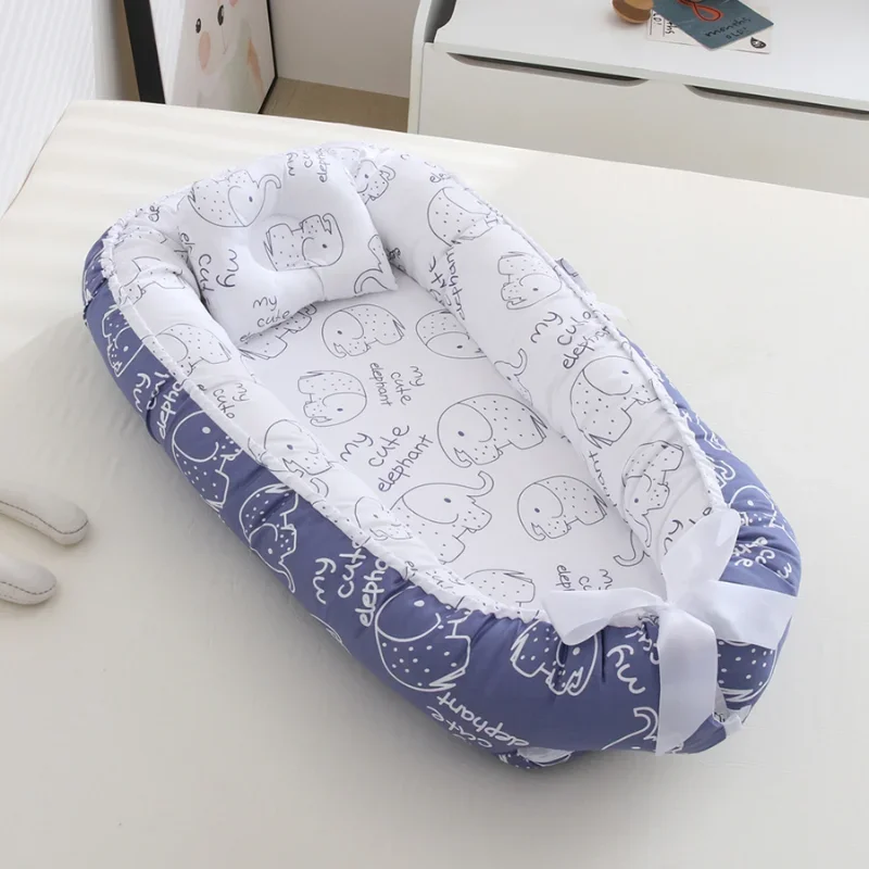 Baby Cribs Portable Removable and Washable Portable Pressure Proof Crib Middle Bed Baby Furniture Baby Pillow Travel Crib