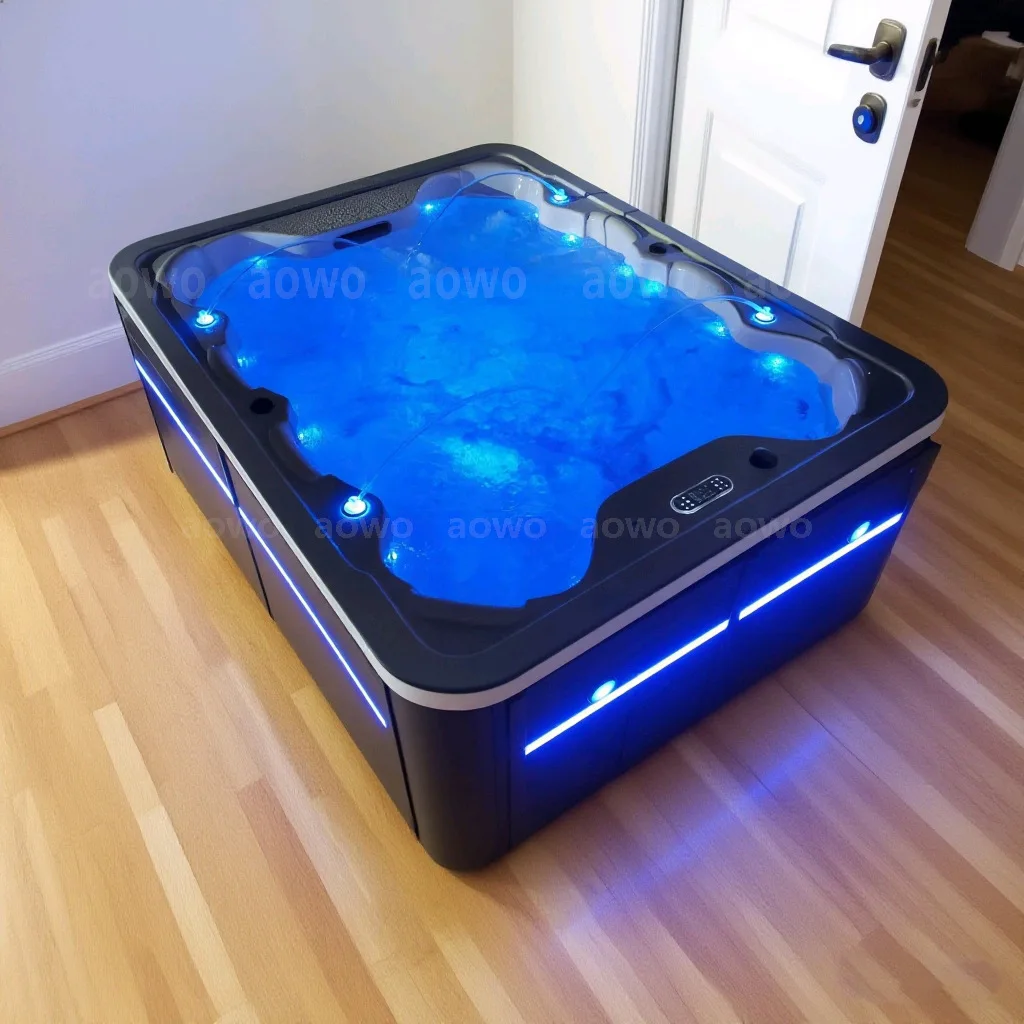 Villa al aire libre piscina grande Jacuzzi acrílico 8 personas Surf masaje baño inteligente Spa Spa Bluetooth