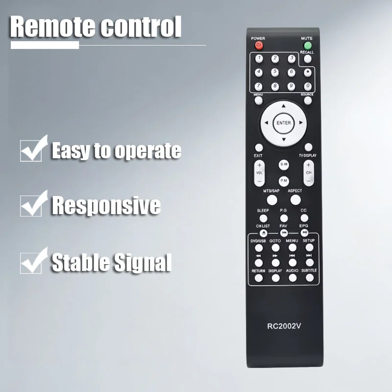 New RC2002V Universal Remote Control for Viore TV Models LCD22VH65 LCD19VH65 LCD22VH56 LCD32VH65