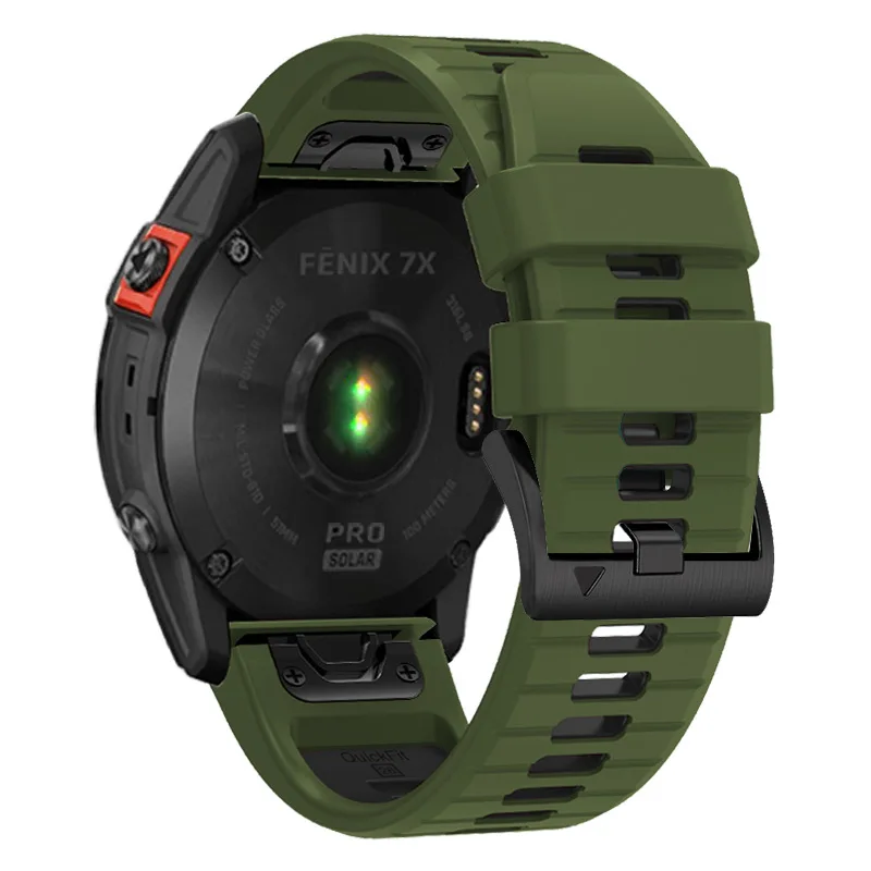 22 26 mm Quick Fit Silikon-Uhrenarmband für Garmin Fenix 7X 7 Pro Gummi-Uhrenarmband für Garmin Fenix 6X 5X Instinct 2X Armband