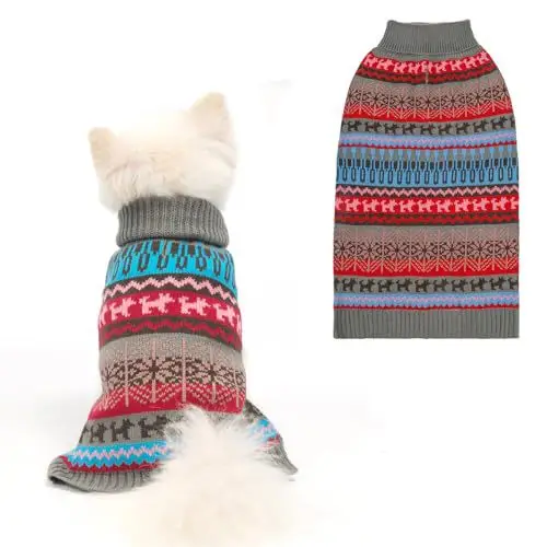 

New dog clothes winter soft colorful striped pattern sweater dog clothes