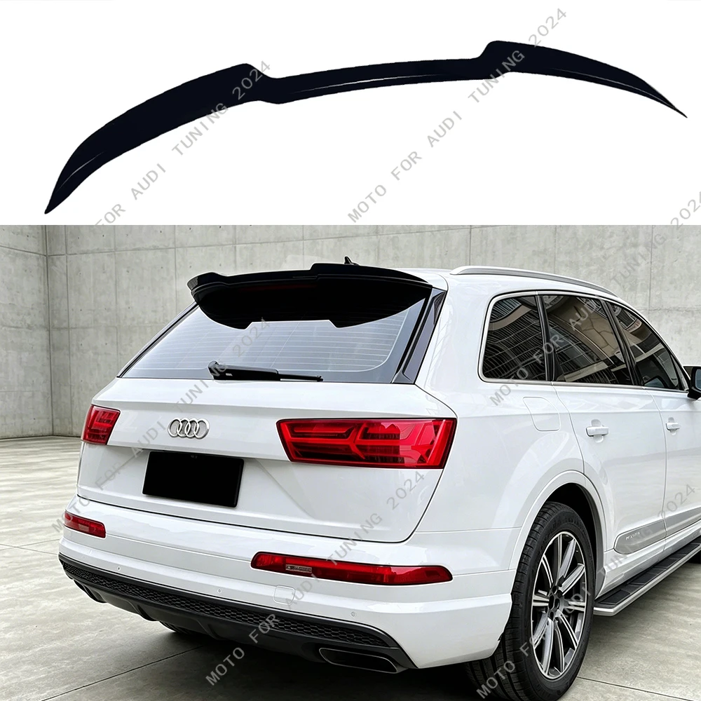 For AUDI Q7 SQ7 4M MK2 S-line 2016-2024 Rear Trunk Roof Spoiler Cap Boot Lip Wing Splitter Maxton Style Exterior Body Kit Tuning