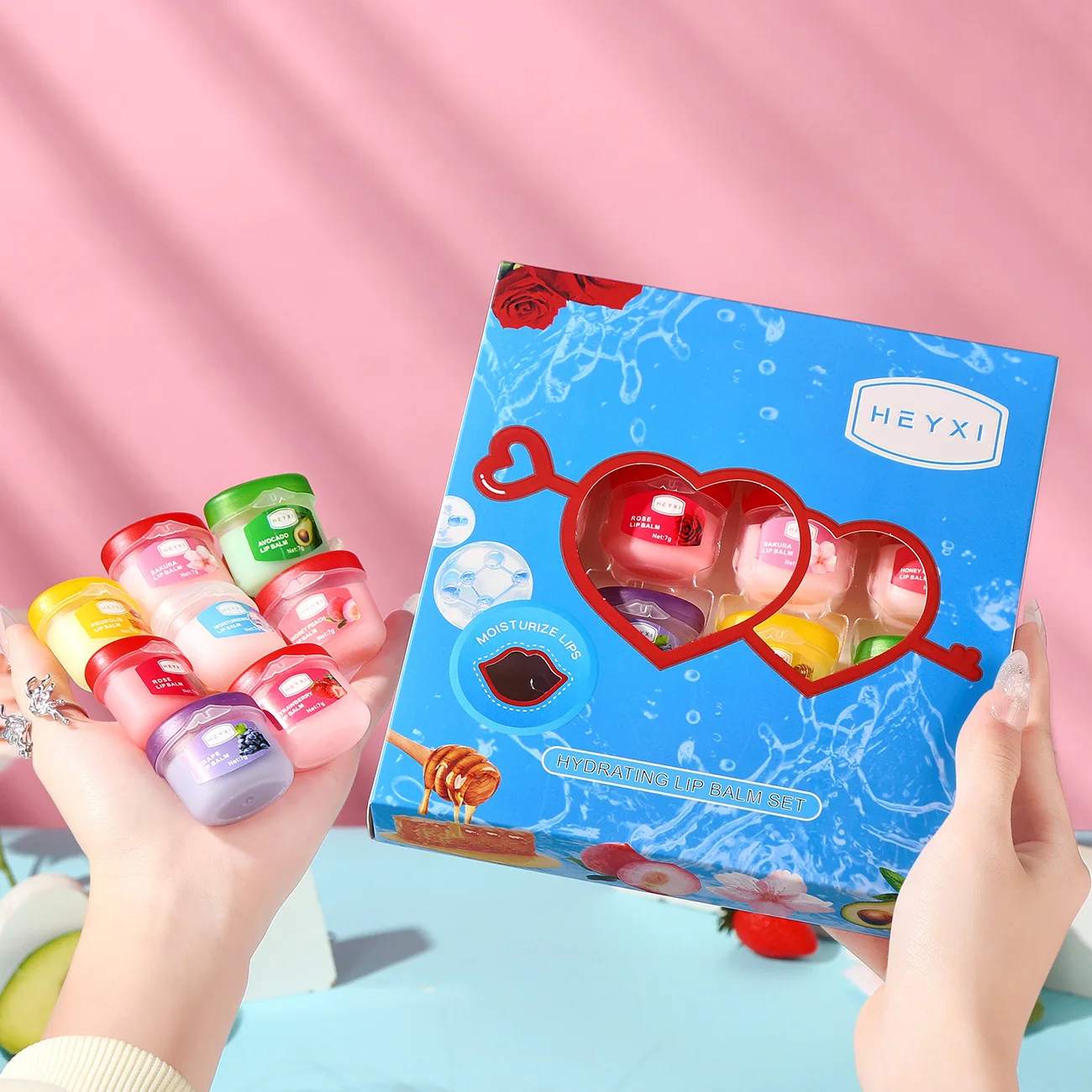 16 قطعة سلسلة فاكهة الفازلين بلسم الشفاه مجموعة قناع الشفاه النوم ترطيب ترطيب غير لزجة المضادة للتشقق بلسم الشفاه العناية بالشفاه #3