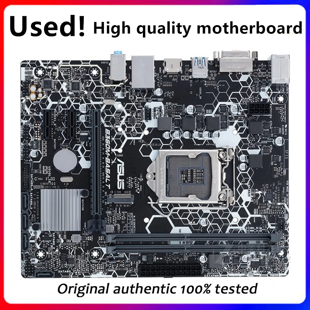 

For Asus B360M-BASALT Original Used Desktop Intel B360 B360M DDR4 Motherboard LGA 1151 i7/i5/i3 USB3.0 SATA3