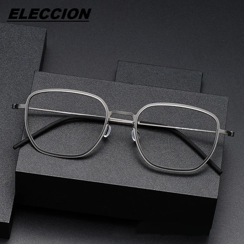 

ELECCION Denmark Brand Glasses Frame Men Ultralight Titanium Screwless Eyewaer Women Myopia Optical Prescription Spectacles 5527