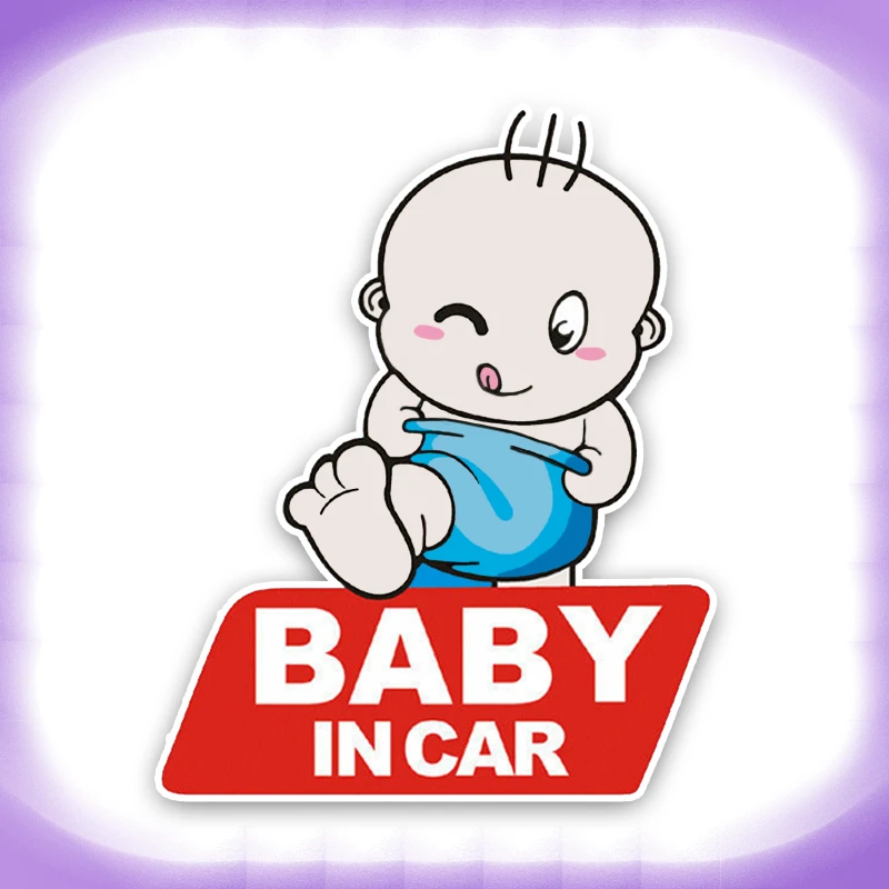 Exterior Accessories Cartoon Lovely BABY IN CAR on Graphic Colored Decoration Car Sticker Warning Sign 16X13CM