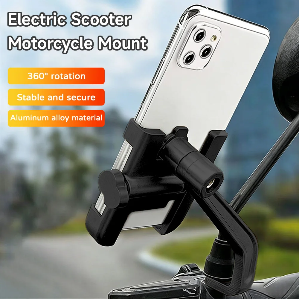 Aluminum Alloy Bike Mobile Phone Holder GPS Bracket Non-Slip Handlebar Mount Clip Moto Handlebar For iPhone Samsung Xiaomi OPPO
