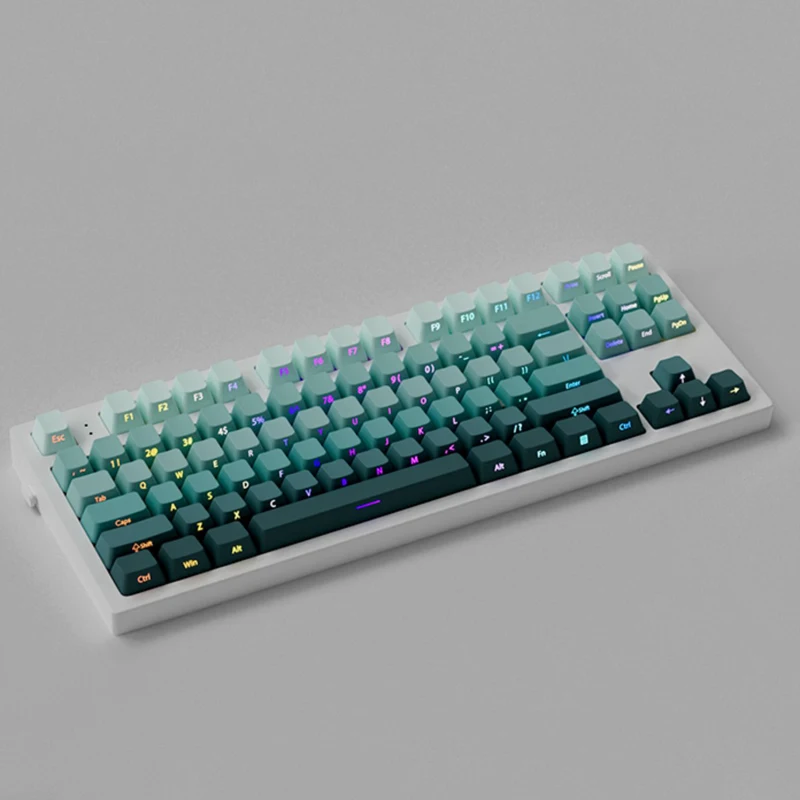 Deep Sea Cherry Profile 135-Key Set Double Shot PBT Keycaps Side Print Shine through Keycaps for MX Switch Mechanical Keyboard