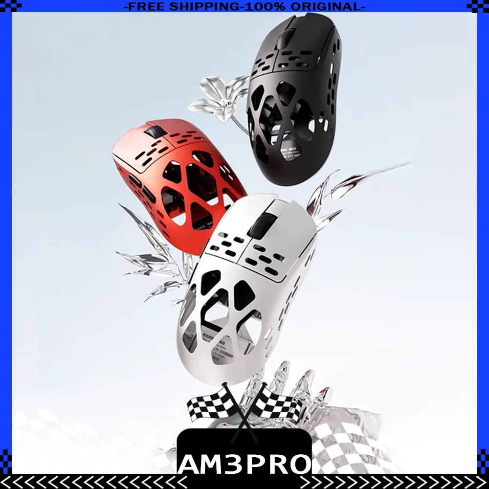 

AJAZZ AM3pro Mouse 3 Mode Wireless 8K Magnesium Alloy Skeleton PAW3950 Gaming Mouse Lightweight 49g Nordic 350mAh Custom Gift