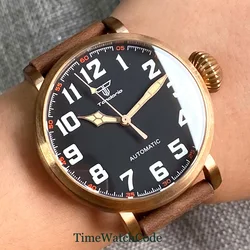 Tandorio 47mm Diver Men's Automatic Watch NH35 PT5000 CUSN8 Solid Bronze or 316L Steel Case 100m Waterproof Sapphire Crystal