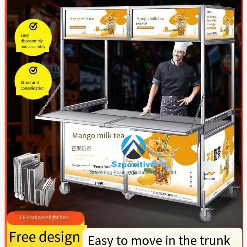 custom.Fully Equipped Standard Mobile Vending Food Trailers / Customized Stainless Steel Food Trailer With Kitchen Fast Food