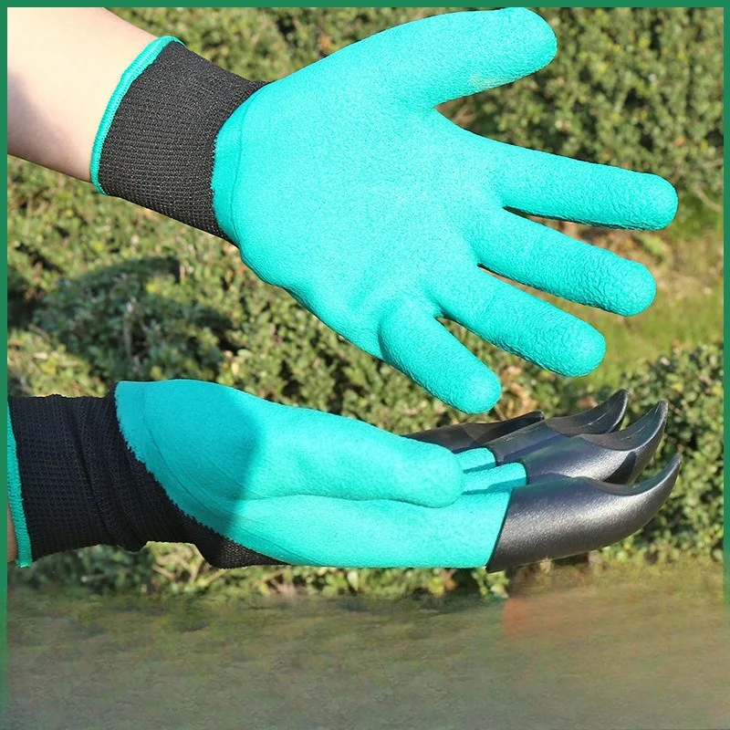 Gardening Digging Claw Gloves Latex Foam Planting Gloves Outdoor Garden Dipped Rubber Protective Gloves Planting Digging Work